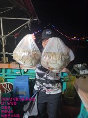8월8일 팀보스선단 야간문어 조황 사진